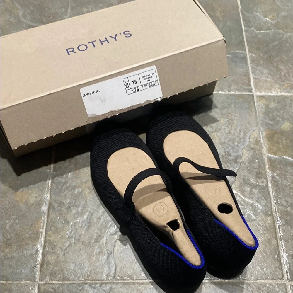 Black Women's Mary Jane Flats - Picture 2 of 3